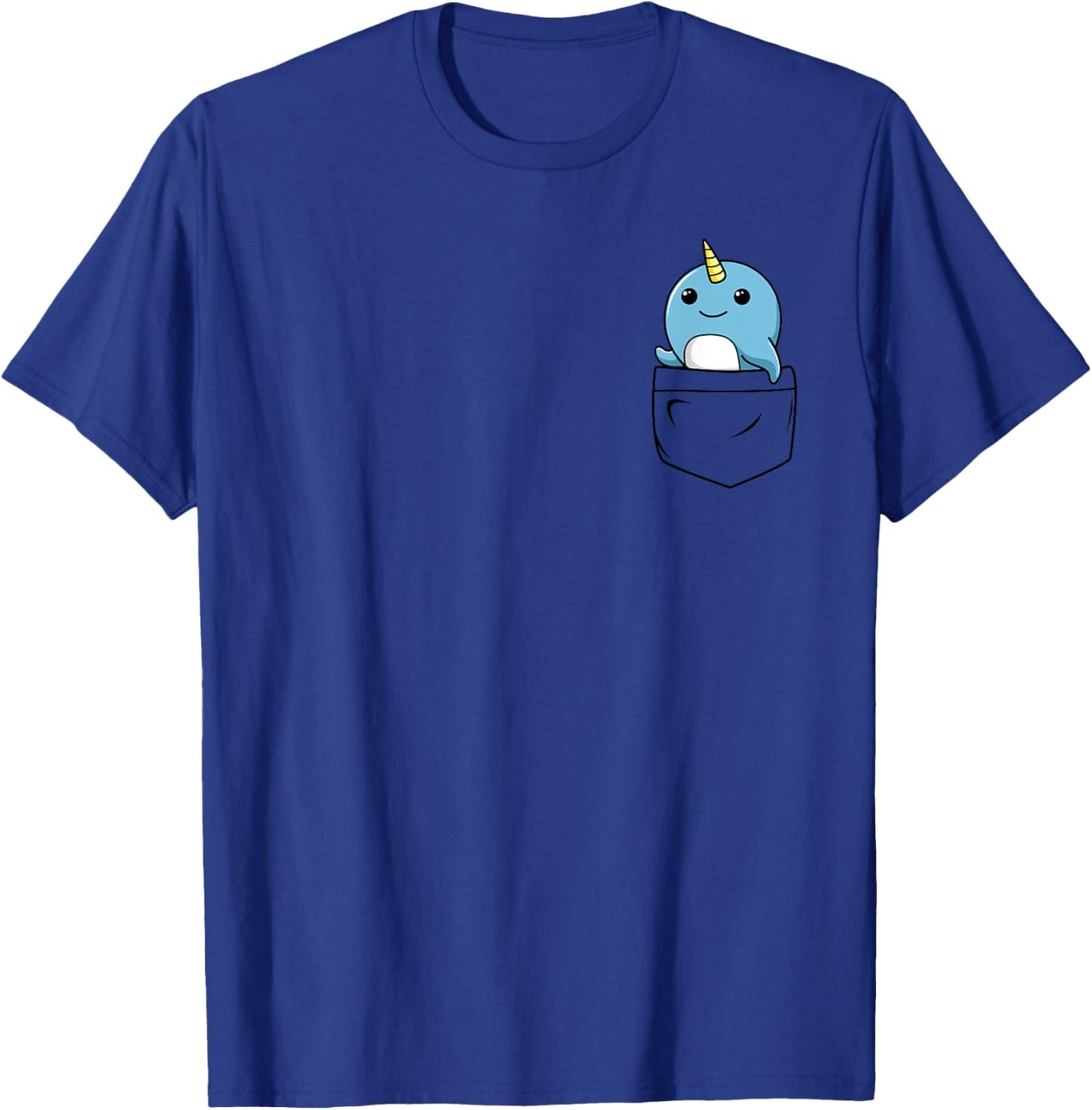 Narwhal Pocket | Unicorn of the Sea Funny Animal T-Shirt - T-Shirt | Royal