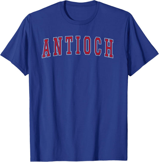 Antioch California Souvenir Vacation College Style Red Text T-Shirt - T-Shirt | Royal
