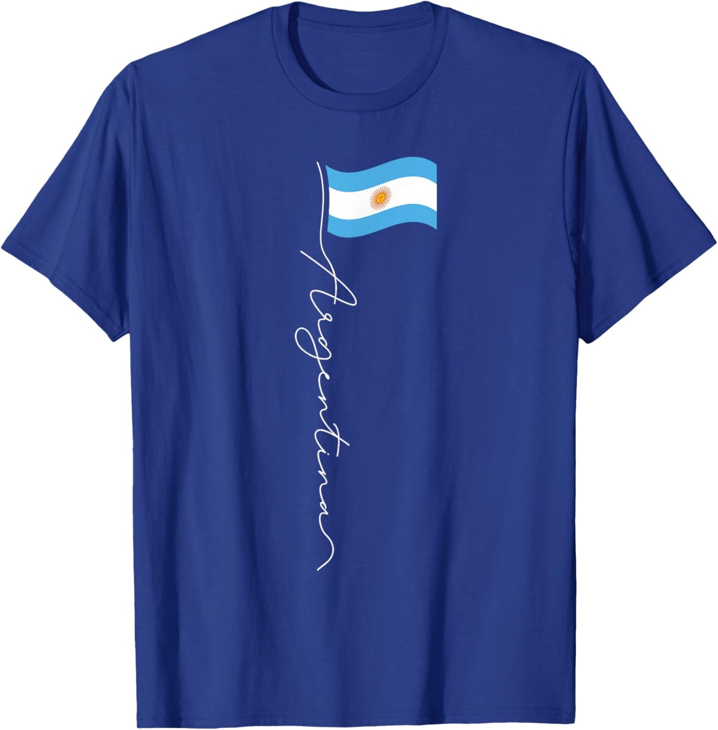 Argentina Signature Flag Pole - Patriotic Argentinian Flag T-Shirt - T-Shirt | Royal