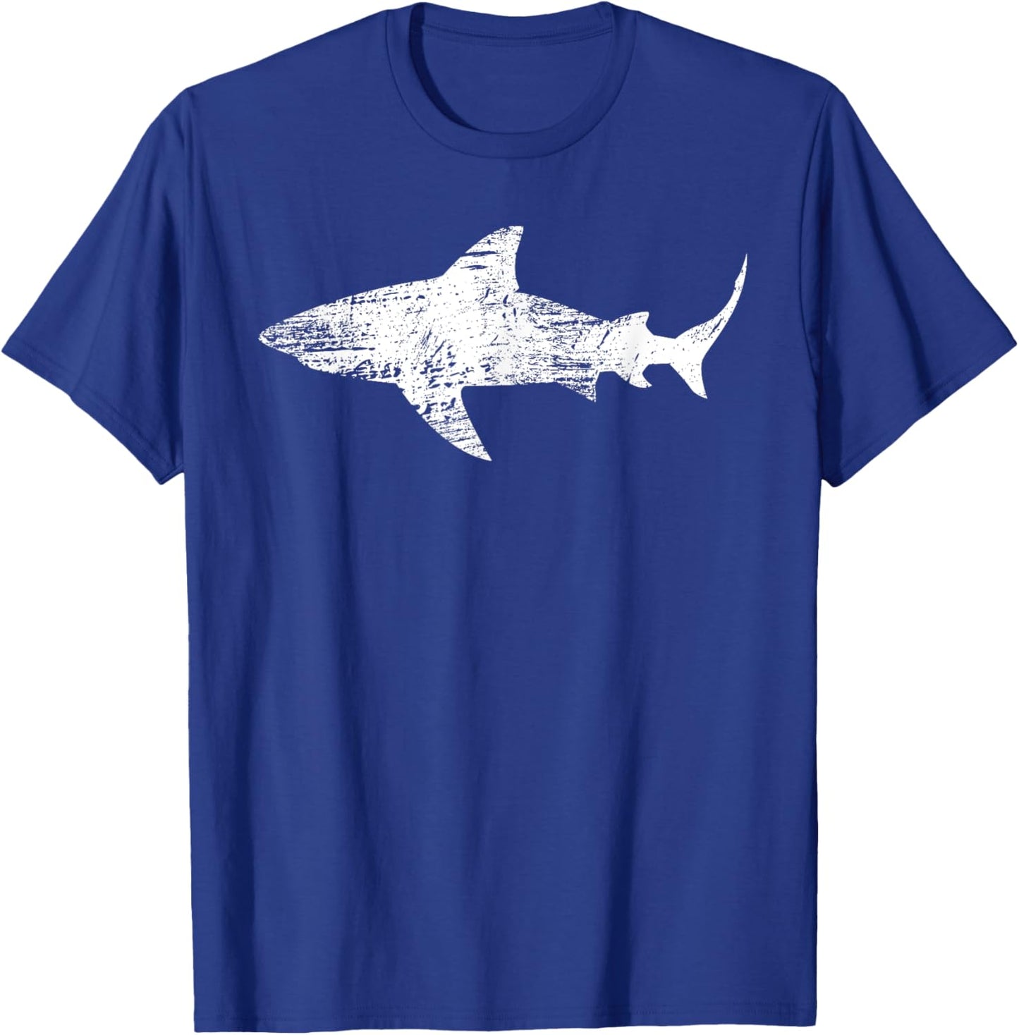 Vintage Shark Silhouette | Hammerhead Shark Tiger Shark T-Shirt - T-Shirt | Royal