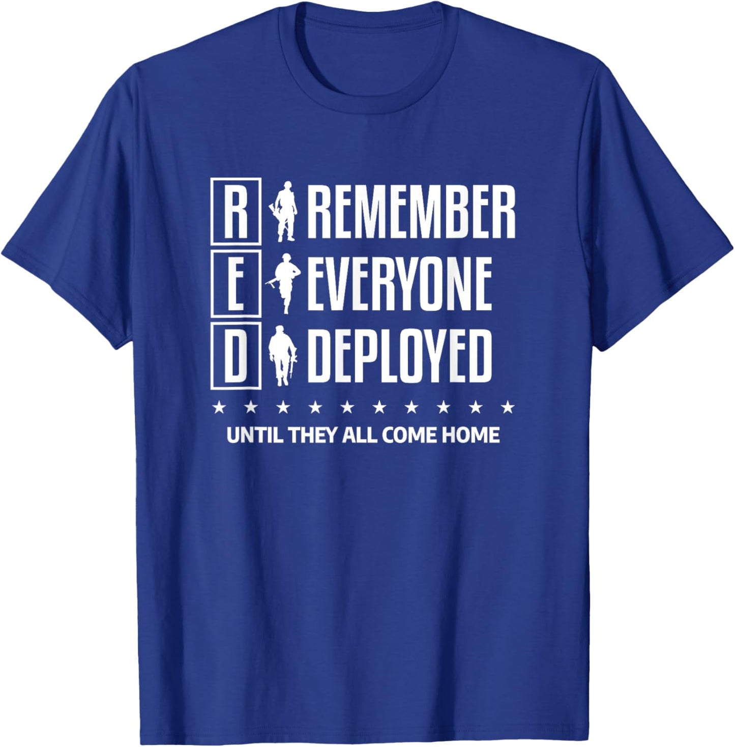 Red Remember Everyone Deployed Military Army Troops T-Shirt - T-Shirt | Royal