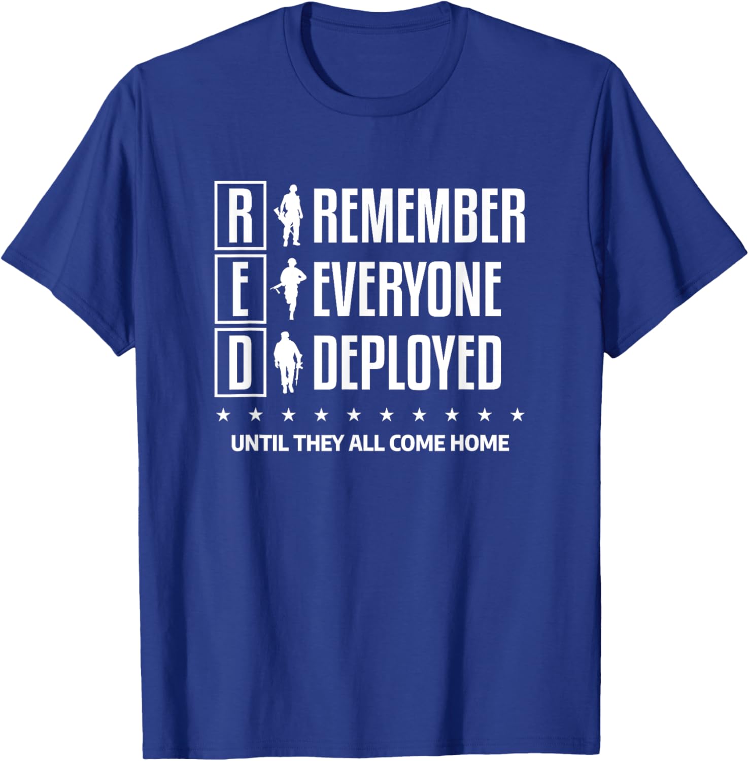 Red Remember Everyone Deployed Military Army Troops T-Shirt - T-Shirt | Royal