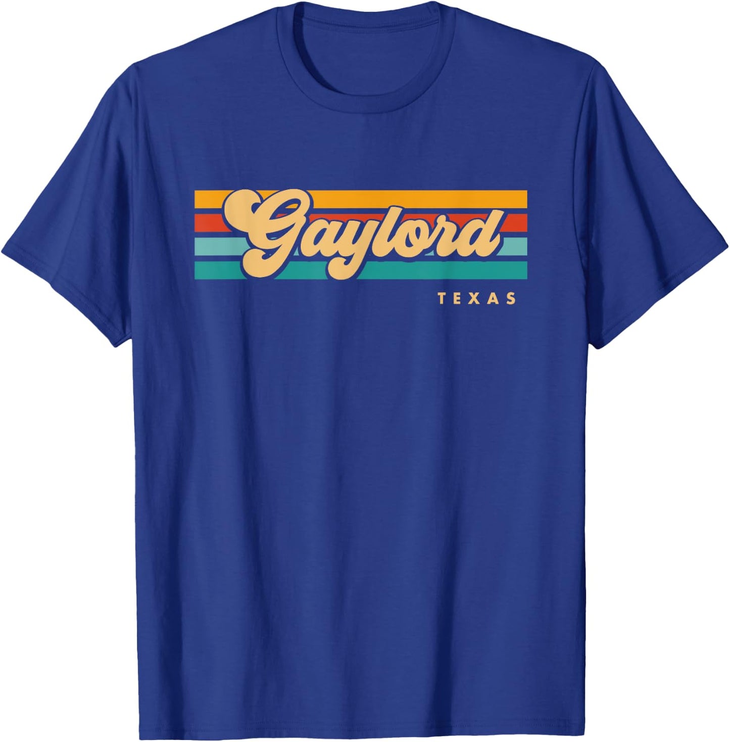 Vintage Sunset Stripes Gaylord, Texas T-Shirt - T-Shirt | Royal