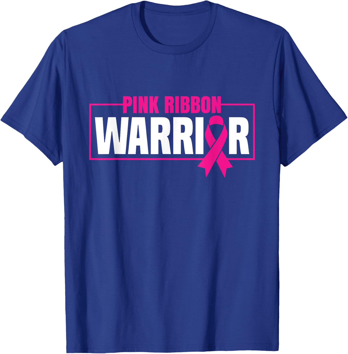 Pink Ribbon Warrior - Breast Cancer Awareness T-Shirt - T-Shirt | Royal