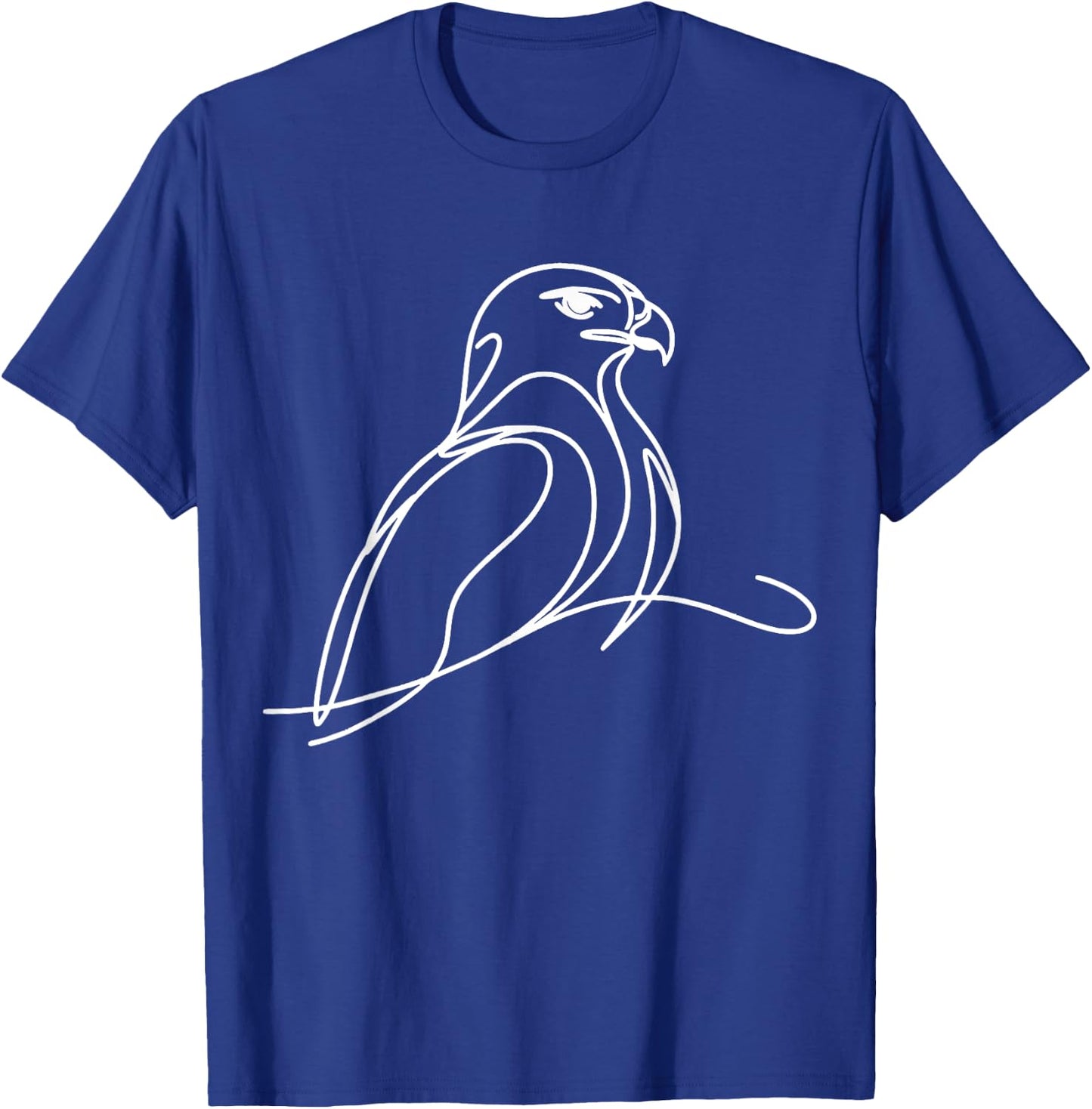 Line Art Bird & Ornithologist Harris'S Hawk T-Shirt - T-Shirt | Royal