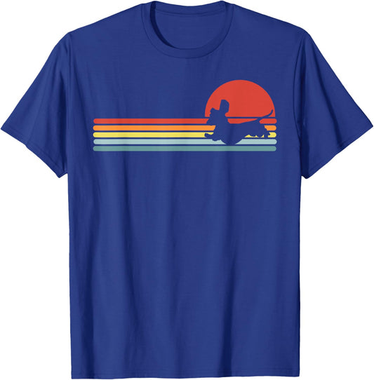 Dachshund dachshund dog silhouette retro Gift T-Shirt - T-Shirt | Royal