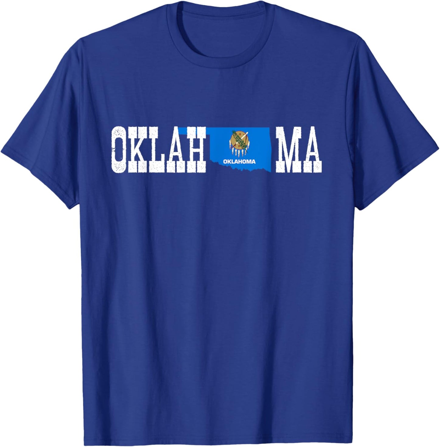Oklahoma State and Oklahoma Flag with Pride for Oklahoma T-Shirt - T-Shirt | Royal
