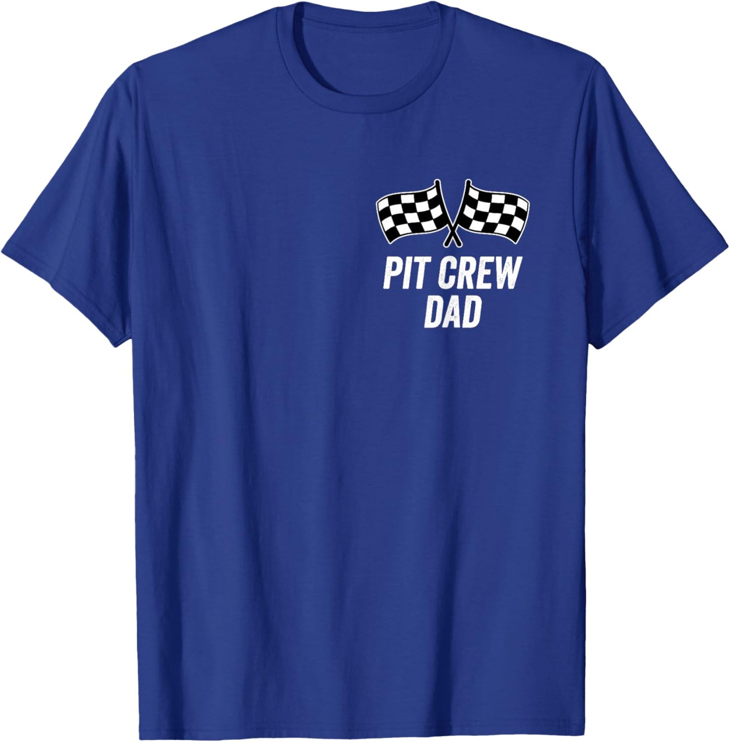Pit Crew Dad Checkered Flag Hosting Race Car Birthday Partie T-Shirt - T-Shirt | Royal