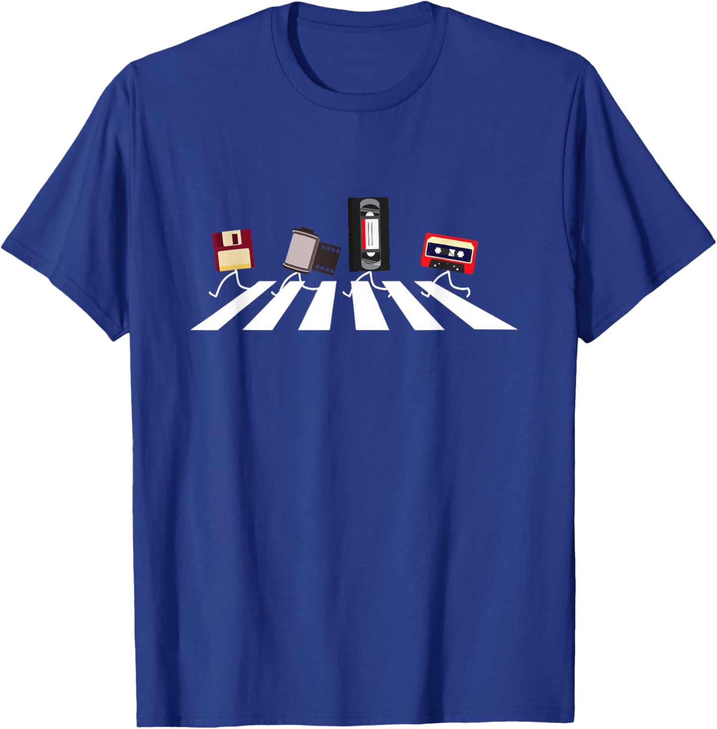 VHS Cassette Tape Floppy Disc Funny Retro Vintage T-Shirt - T-Shirt | Royal