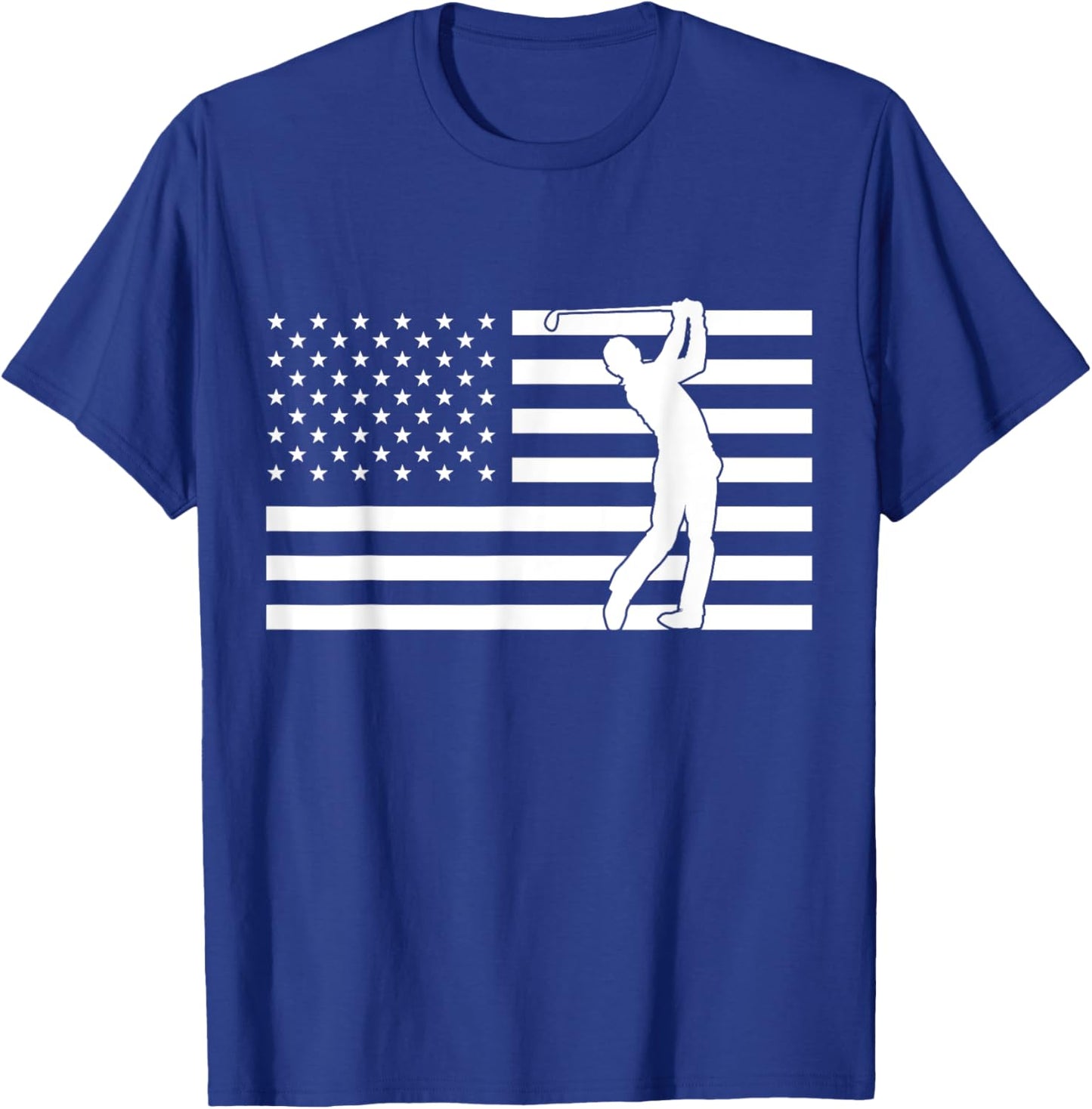 USA Flag Golf Clothing - American Flag Golf T-Shirt - T-Shirt | Royal