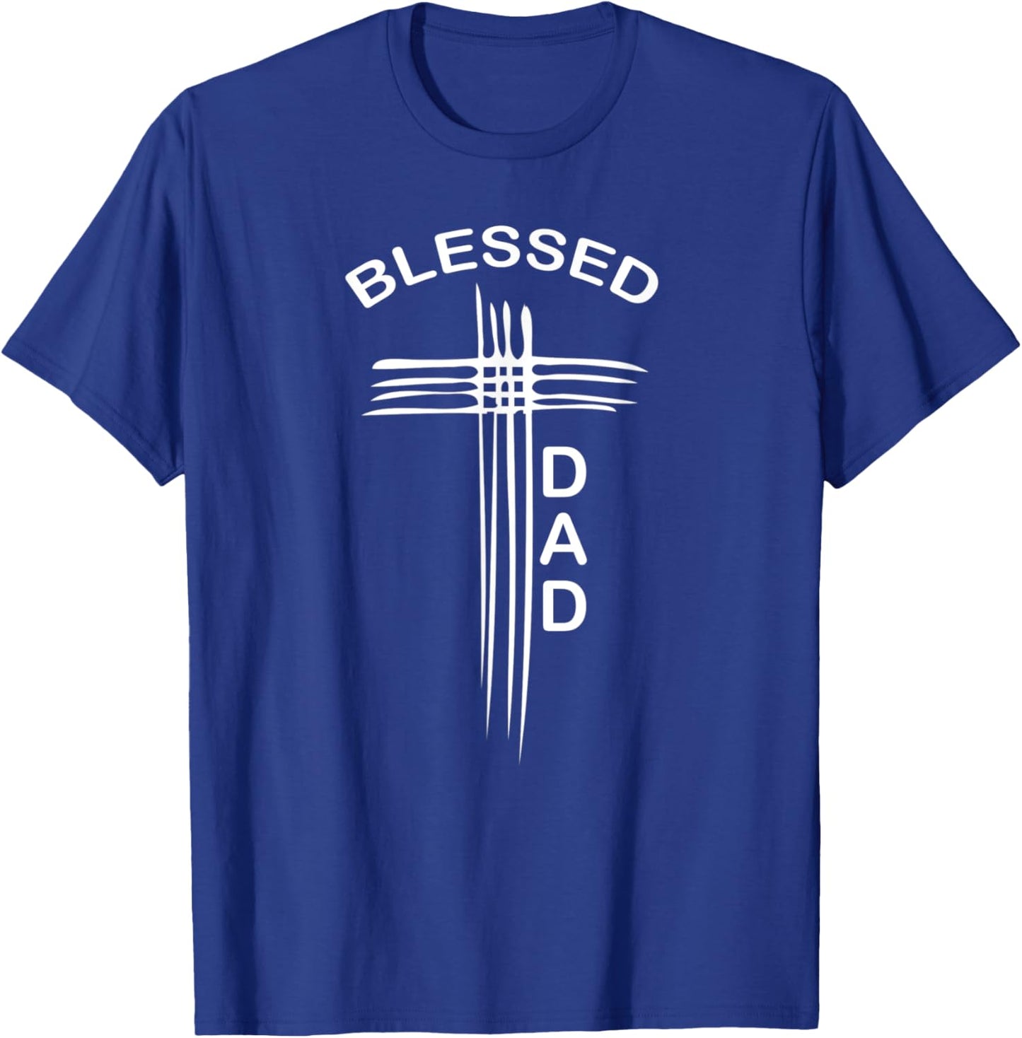 Blessed Dad Christian Cross Religious T-Shirt - T-Shirt | Royal