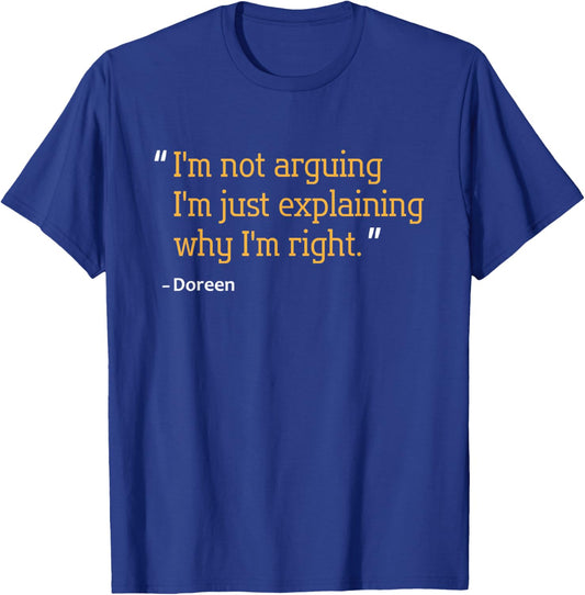 DOREEN Gift Quote Personalized Funny Birthday Name Idea T-Shirt - T-Shirt | Royal