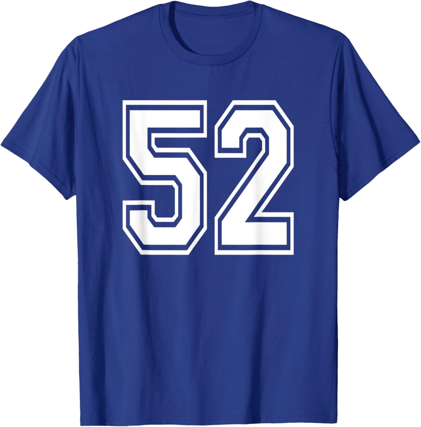 Number 52 Numbered Uniform Sports Jersey Team 52nd Birthday T-Shirt - T-Shirt | Royal