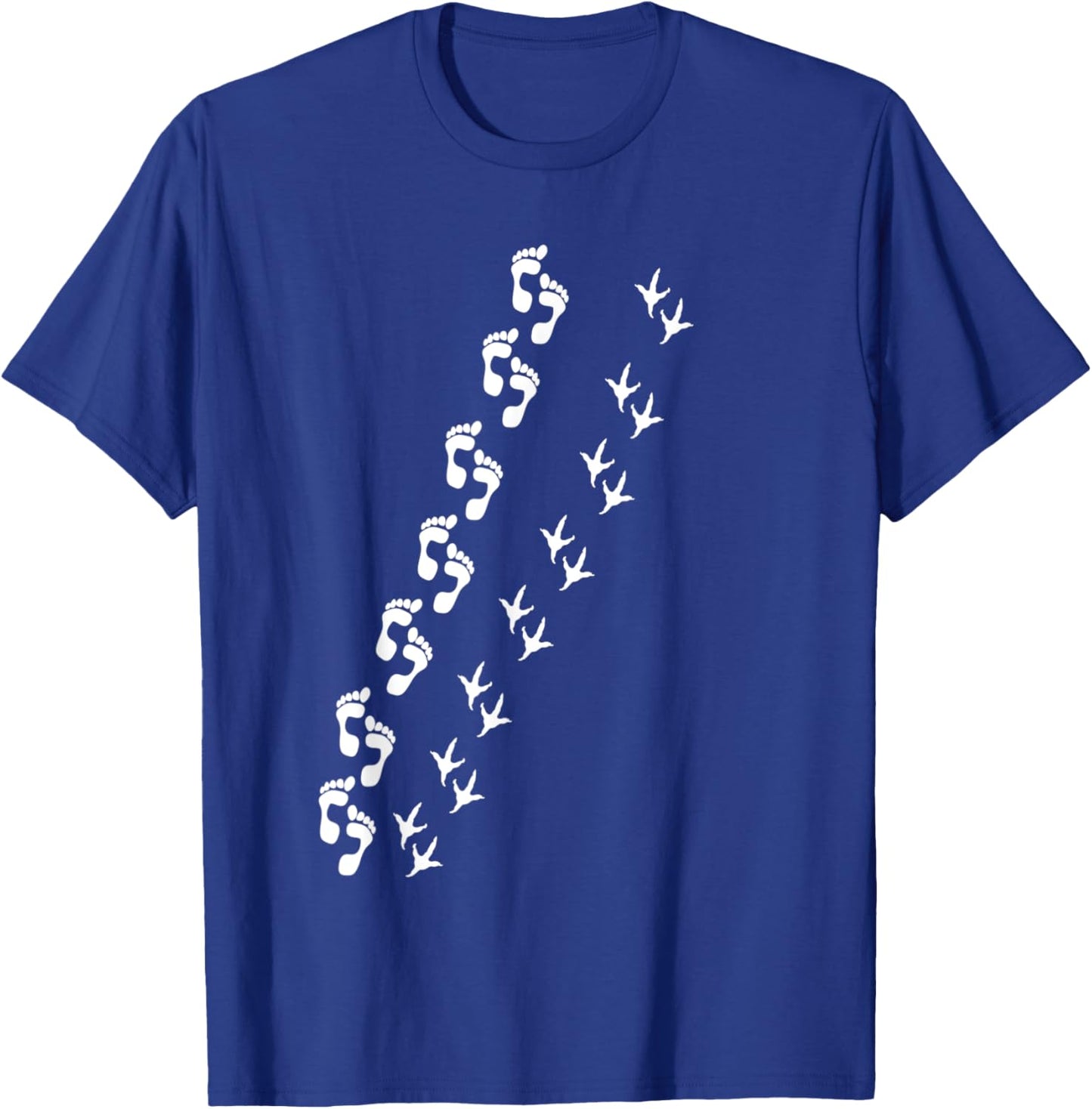 Farm Bird Chicken Footprint Human Footprint Human Chicken T-Shirt - T-Shirt | Royal
