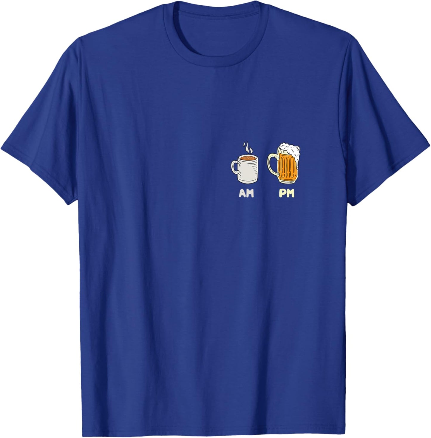 Coffee and Beer Coffee AM and Beer PM Beer Hops Party Drink T-Shirt - T-Shirt | Royal