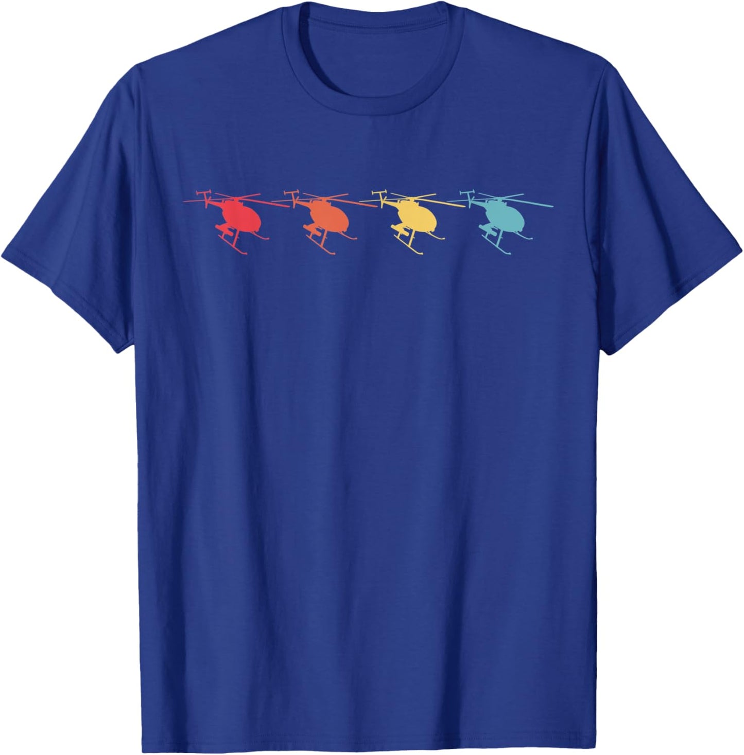 Retro MH-6 Little Bird Military Helicopter T-Shirt - T-Shirt | Royal