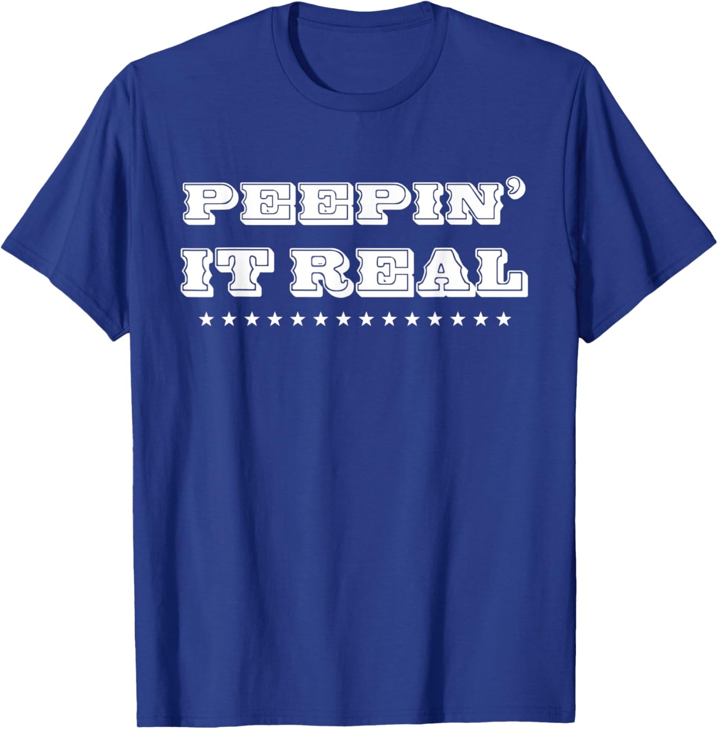 Rabbit Peepin' It Real Easter Funny Novelty T-Shirt - T-Shirt | Royal