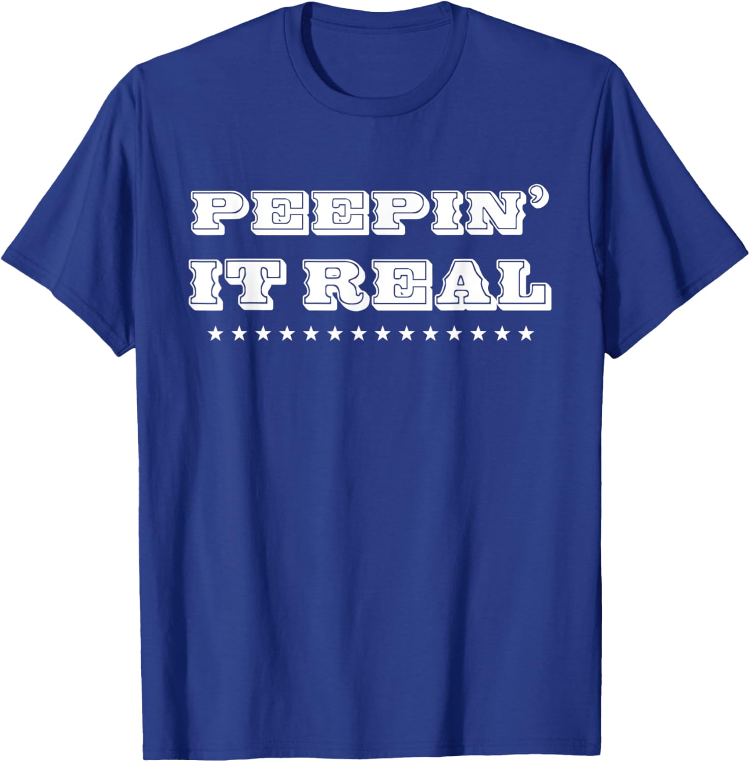 Rabbit Peepin' It Real Easter Funny Novelty T-Shirt - T-Shirt | Royal
