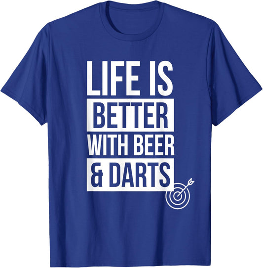 Dart I Life Is Better With Beer & Darts I Dartboard Darter T-Shirt - T-Shirt | Royal