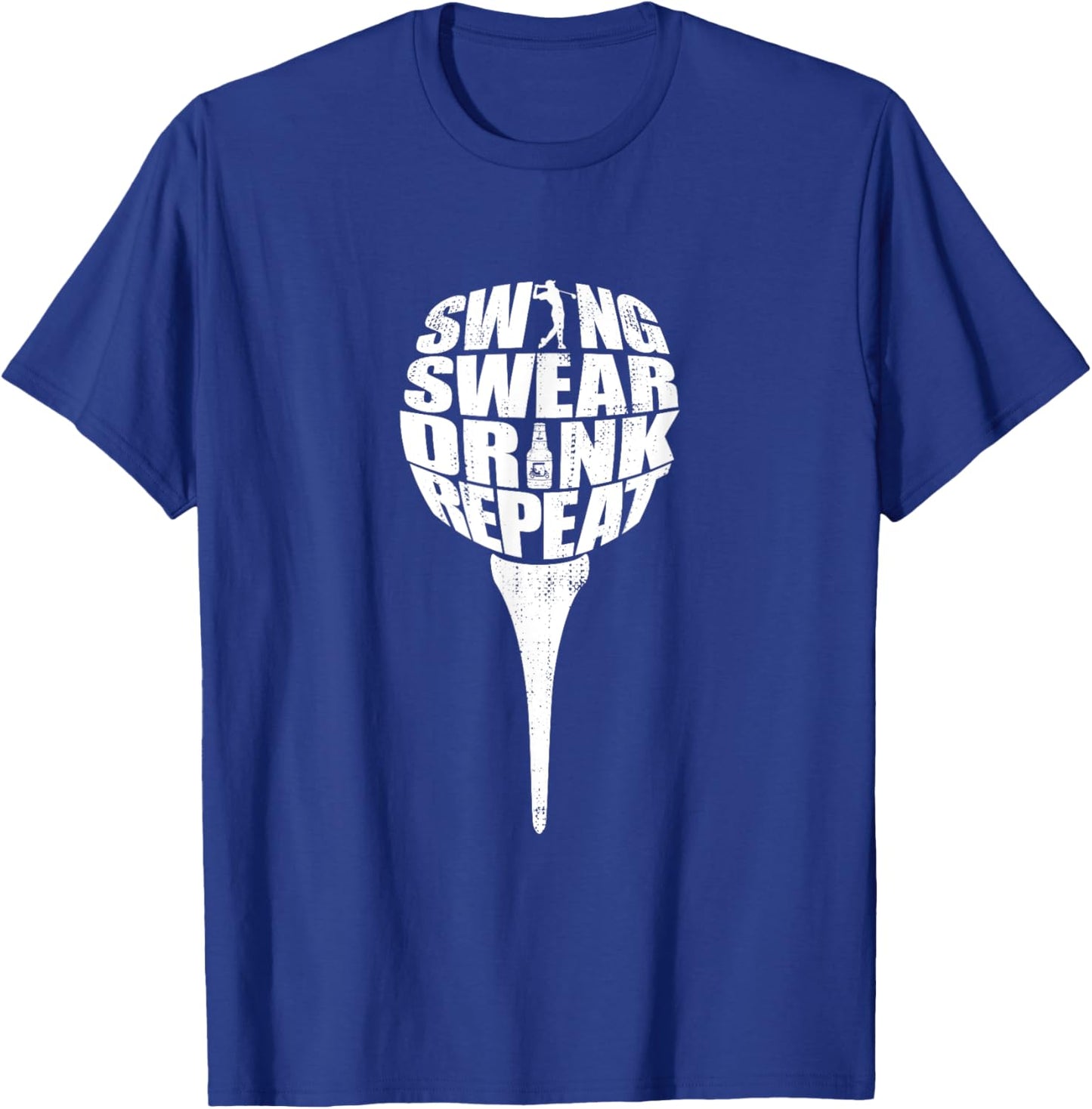 Swing Swear Drink Repeat Funny Golf T-Shirt - T-Shirt | Royal