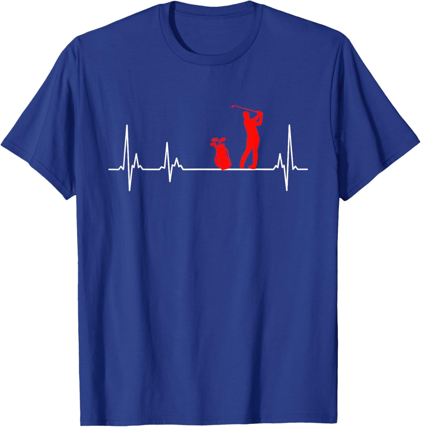 Golfer golfer heartbeat golf T-Shirt - T-Shirt | Royal