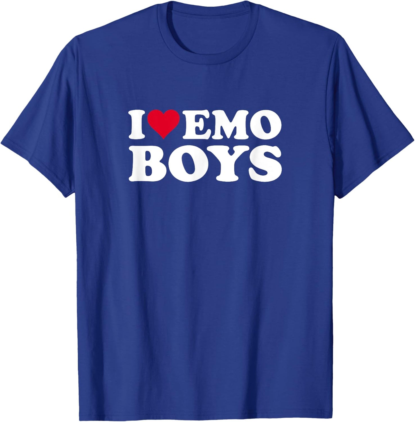 Red Heart Design I Love Emo Boys T-Shirt - T-Shirt | Royal