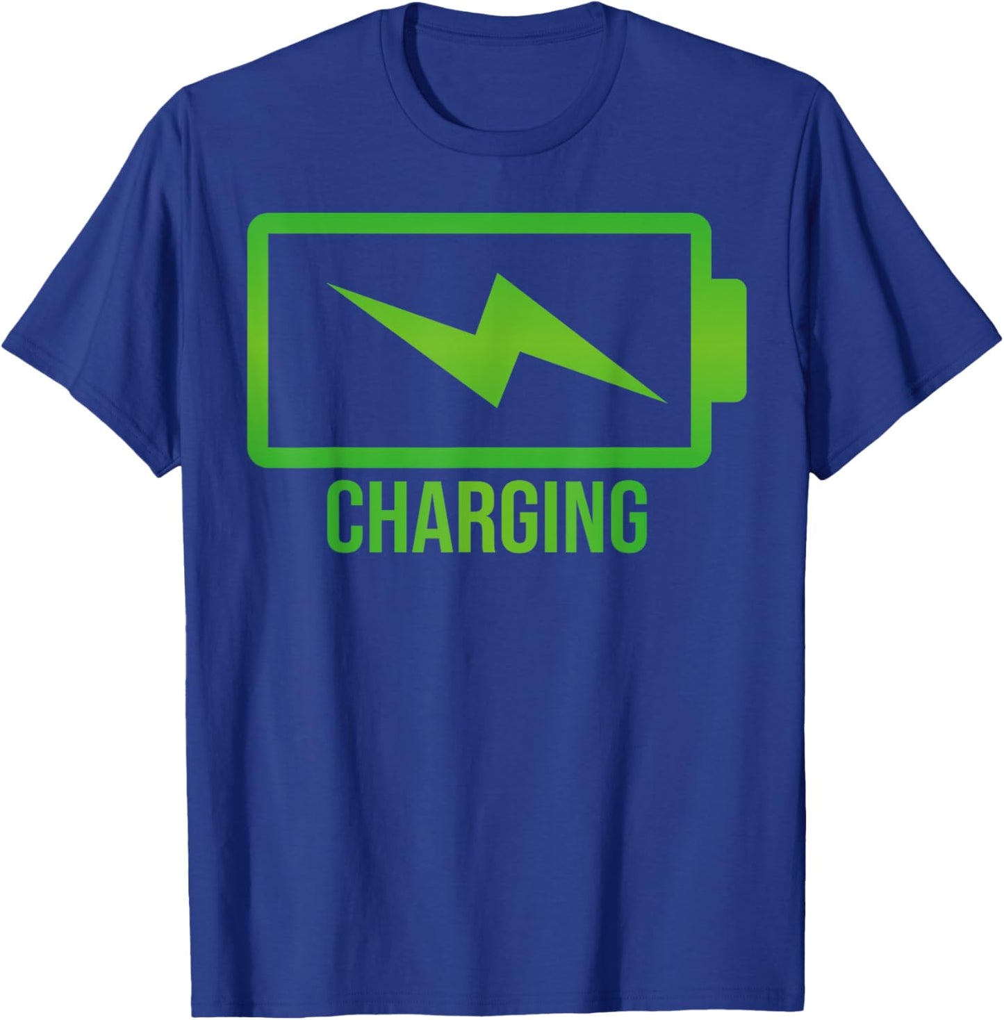 Funny Smart Phone Battery Charging T-Shirt - T-Shirt | Royal
