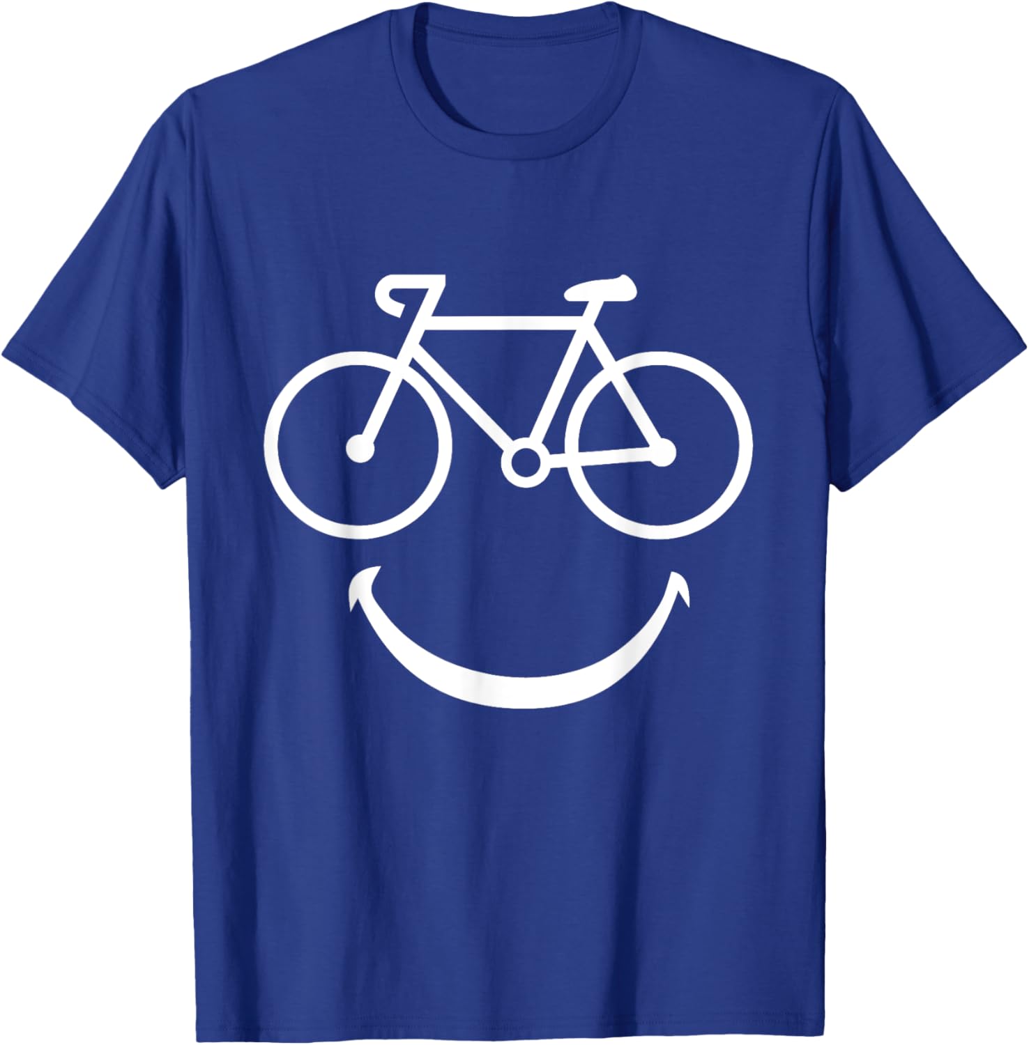 Funny Bicycle Smiling Face Biker Bicycle Smiling Face T-Shirt - T-Shirt | Royal
