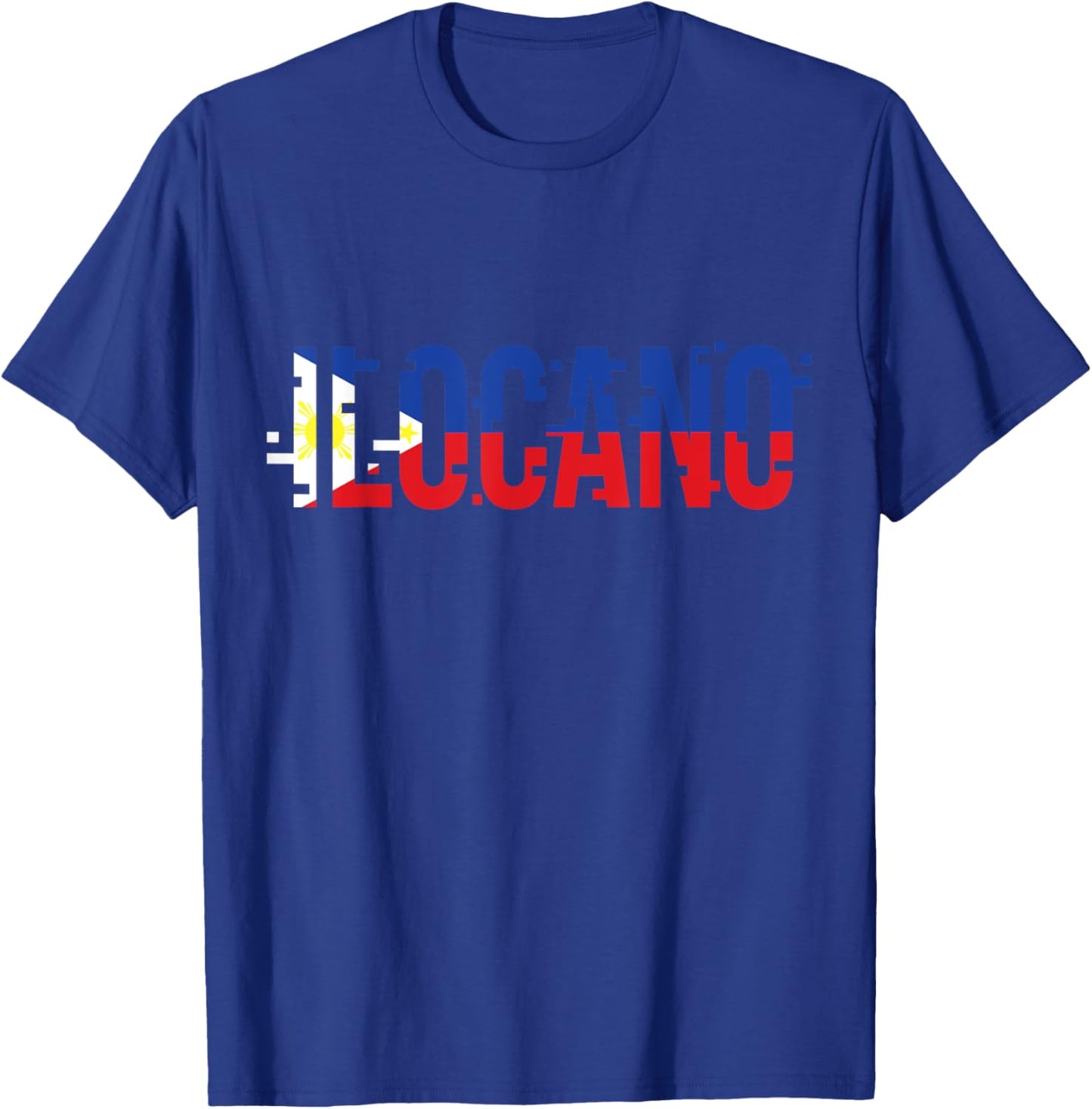 Tatak Noypi Clothing, Inc. Ilocano Filipino Filipina Philippines Flag Pinoy Design -Adults Black Short Sleeve Classic Fit T-Shirt - T-Shirt | Royal