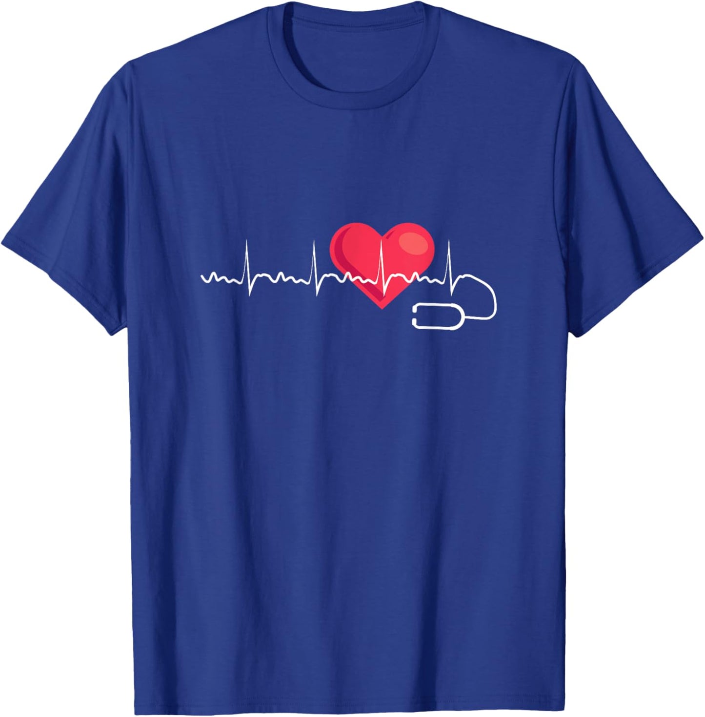 Heartbeat Cardiology Cardiologist Heart Doctor T-Shirt - T-Shirt | Royal