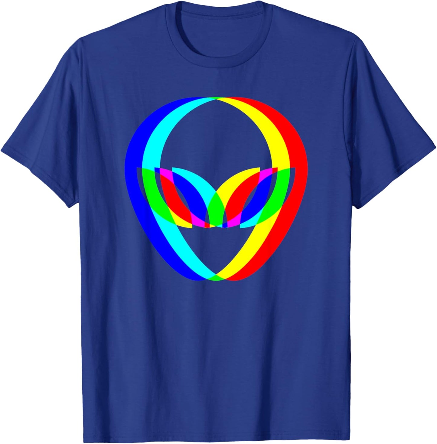 Alien Head Trippy Techno Rave EDM Music Festival Vaporwave T-Shirt - T-Shirt | Royal