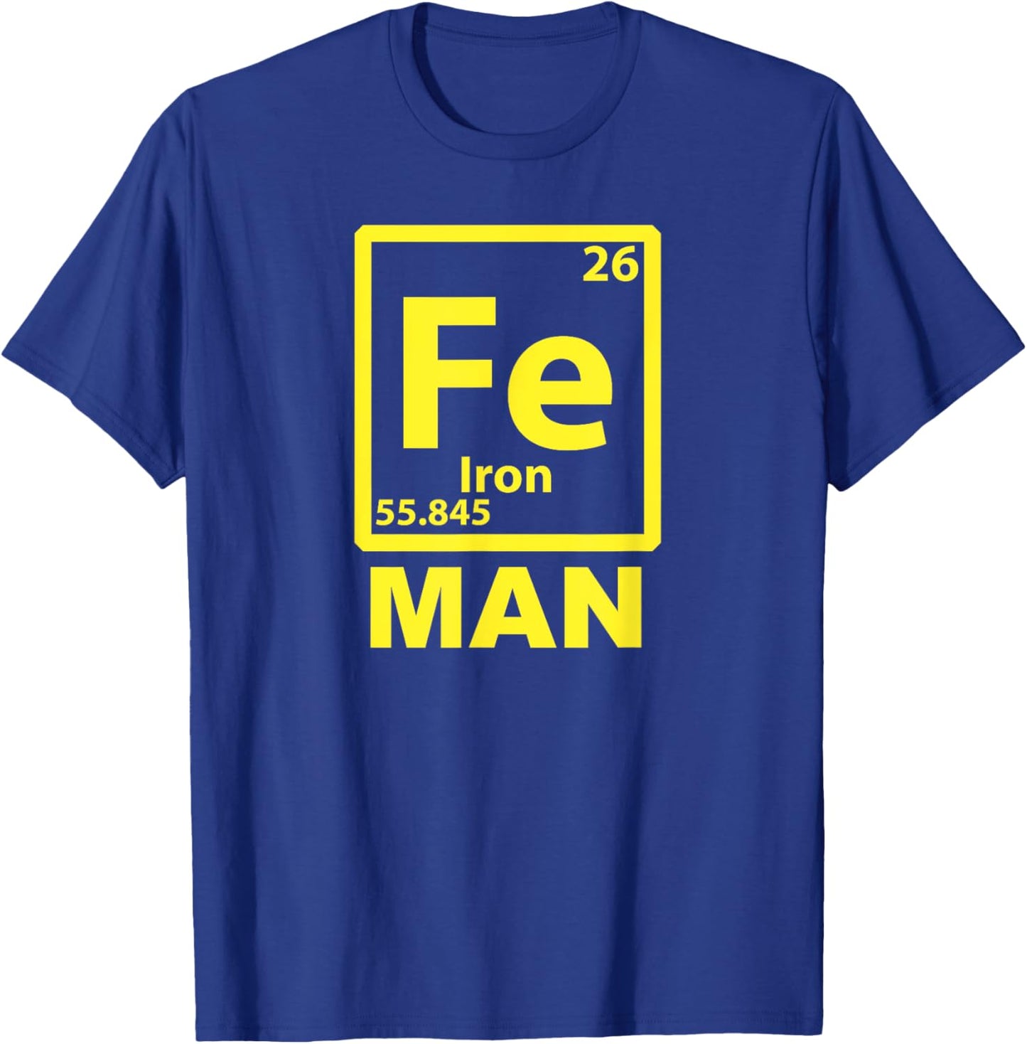 Miftees Funny Science Iron (Fe) Man T-Shirt - T-Shirt | Royal