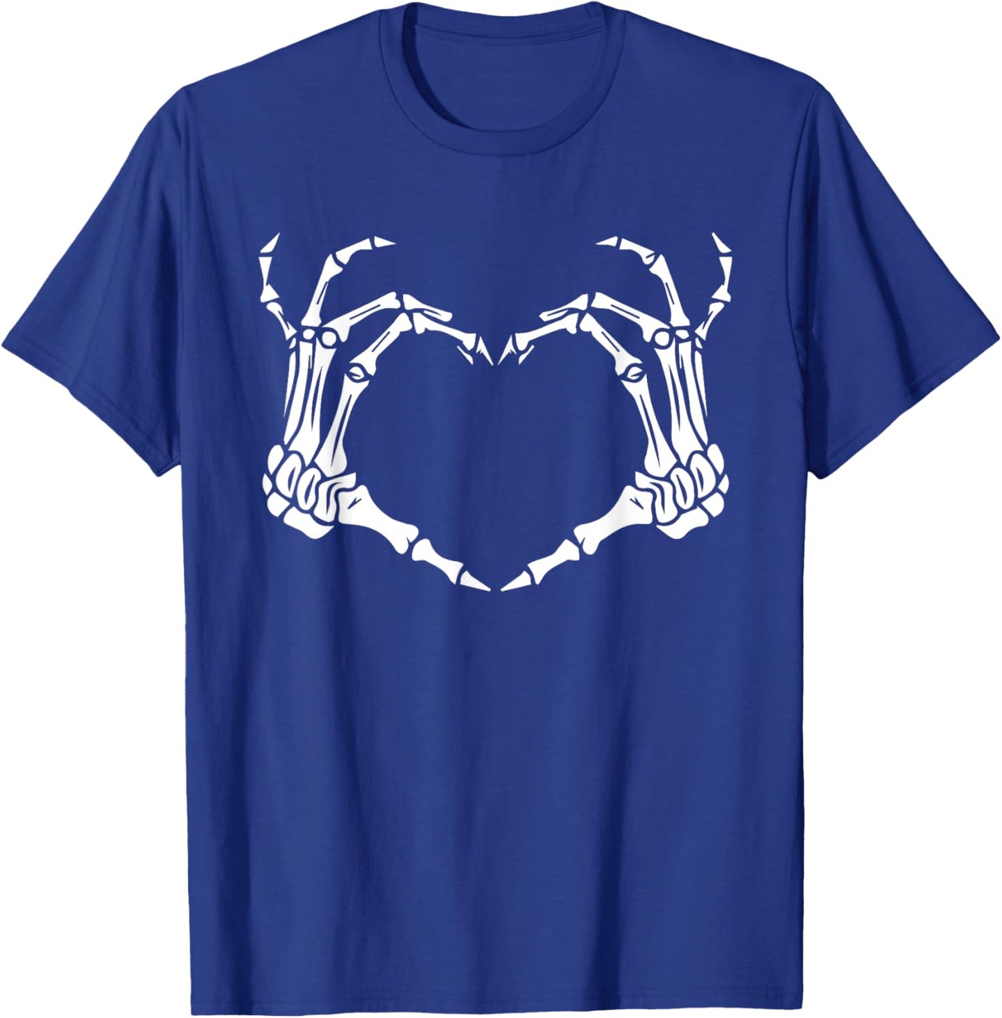 Skeleton Hand Heart Halloween Funny Bones Love T-Shirt - T-Shirt | Royal