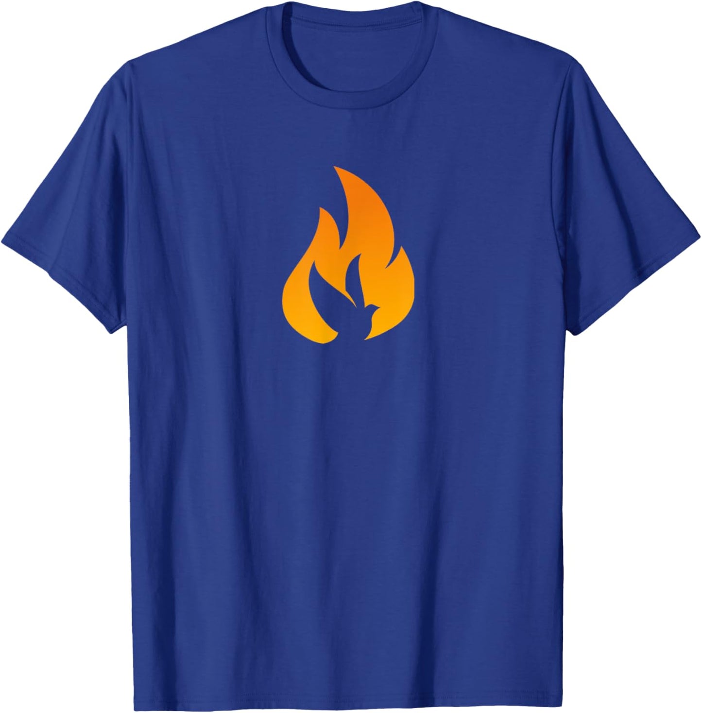 Silhouette Dove Flame Fire Pentecost T-Shirt - T-Shirt | Royal