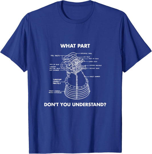 Aerospace engineer What part you dont understand engine T-Shirt - T-Shirt | Royal