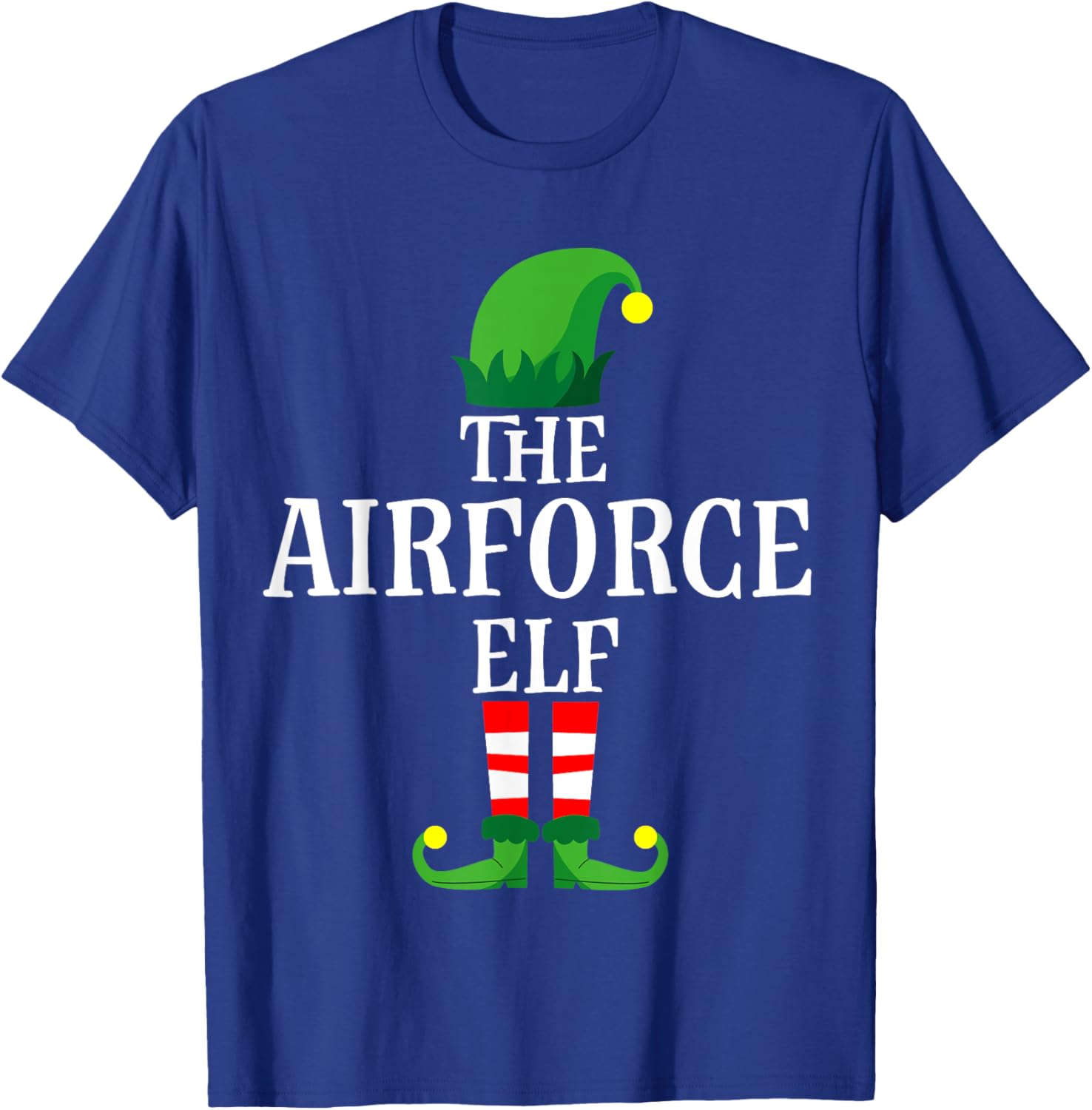 Airforce Elf Military Men Apparel, Christmas Army Matching T-Shirt - T-Shirt | Royal