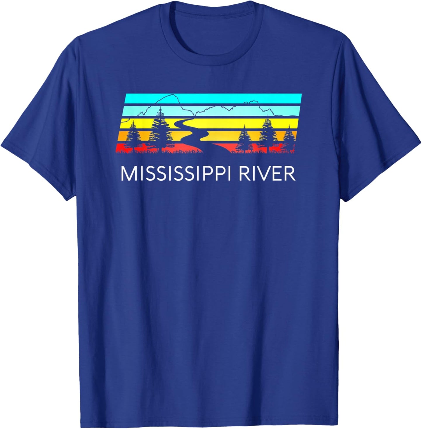 Mississippi River Retro Vintage Delta Louisiana Lake Itasca T-Shirt - T-Shirt | Royal