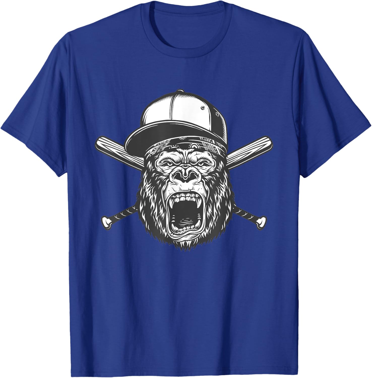 Gorilla Baseball Player - Gorilla in Baseball Cap - Gorilla T-Shirt - T-Shirt | Royal