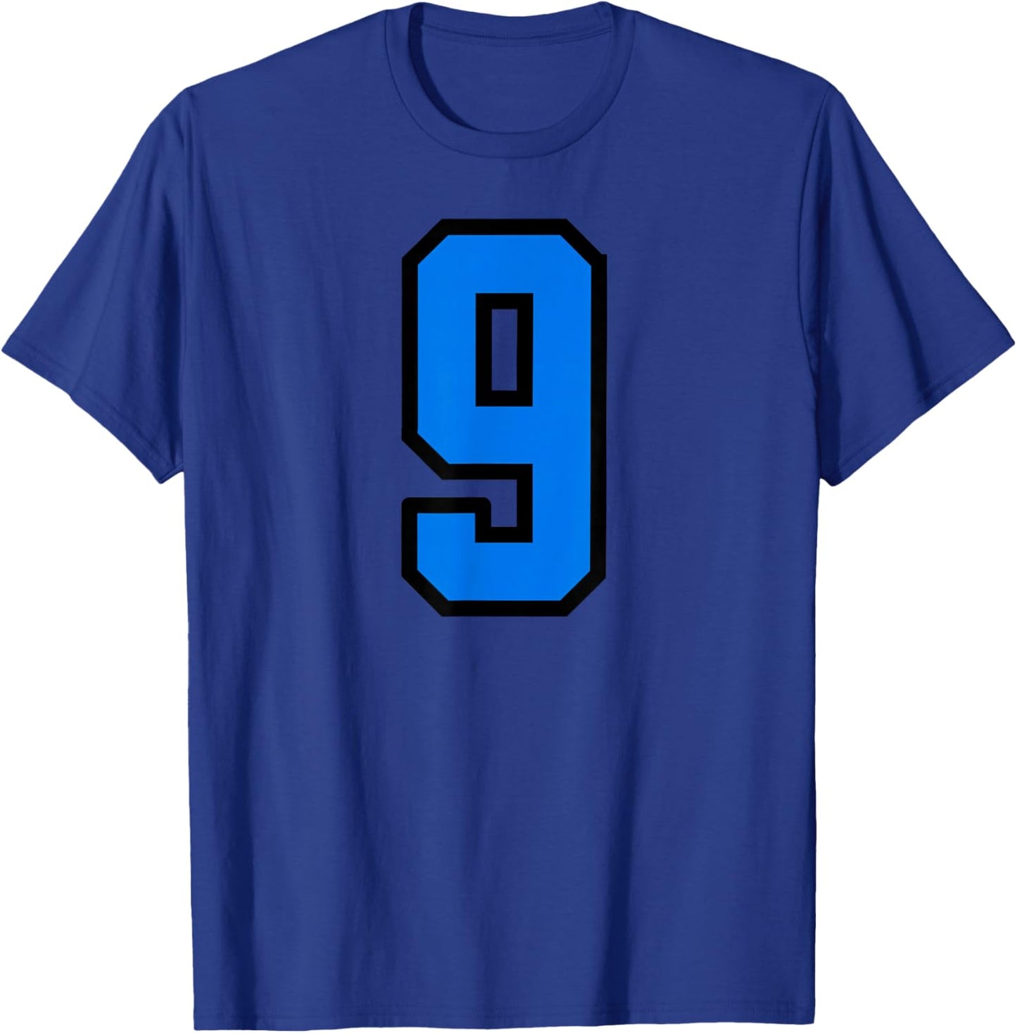 Blue Black Number 9 T-Shirt - T-Shirt | Royal