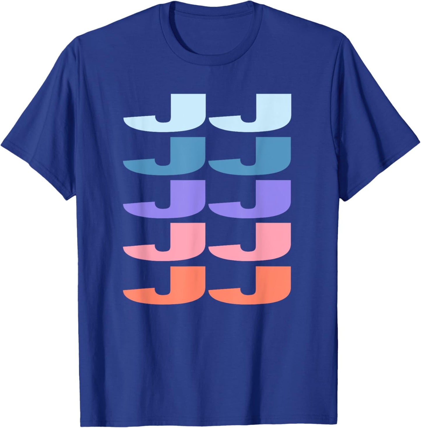 Funny Modern Repeated Text Design JJ T-Shirt - T-Shirt | Royal