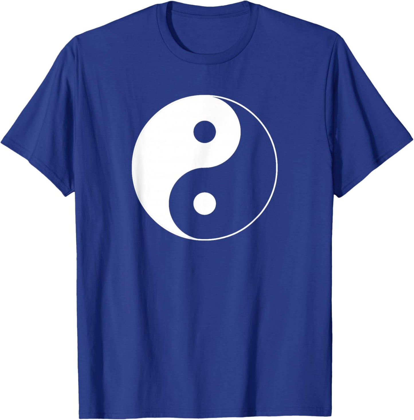 Miftees Yin Yang - Men's Adults Classic Fit Black Yin Yang - Small - - Short Sleeve - Yoga - Chinese - Cotton, Polyester T-Shirt - T-Shirt | Royal