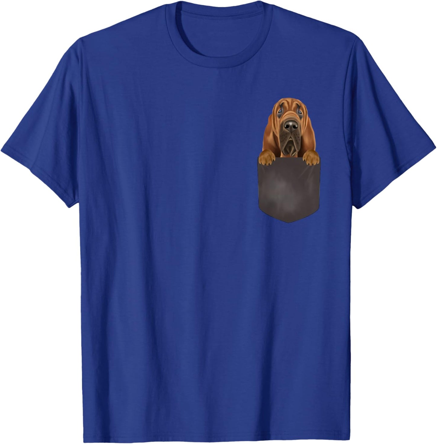 Dog In Pocket Funny Dog Lover Bloodhound Men Women Girls Kids T-Shirt - T-Shirt | Royal