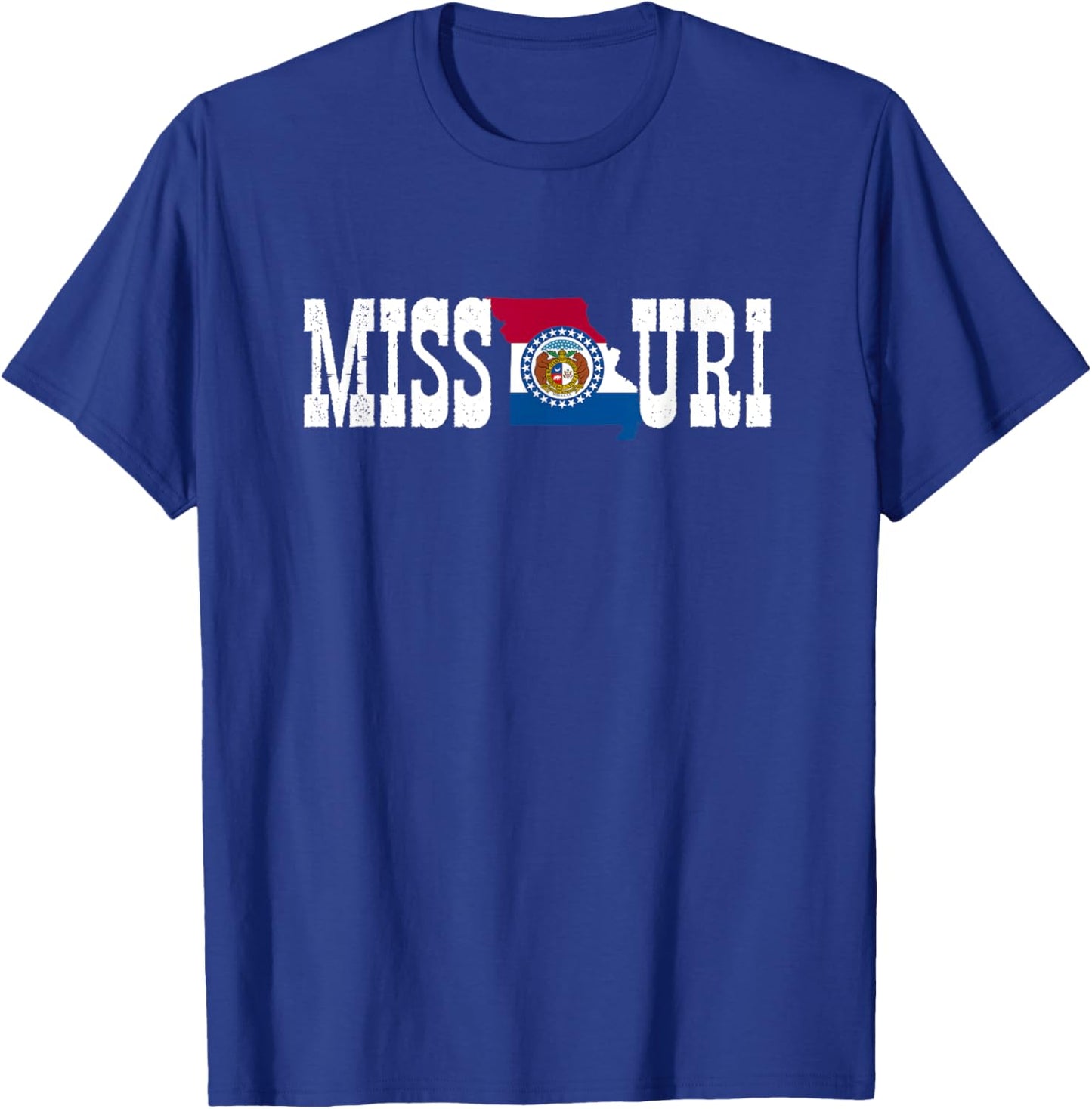Missouri State and Missouri Flag with Pride for Missouri T-Shirt - T-Shirt | Royal