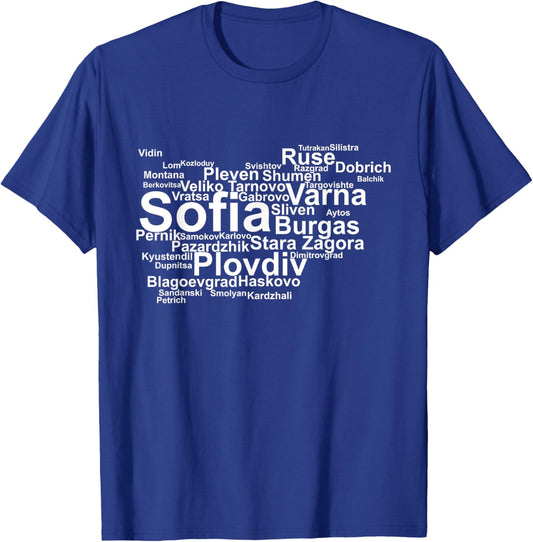 Bulgaria Travel, Sofia Bulgaria, Balkans, Bulgarian Outline T-Shirt - T-Shirt | Royal