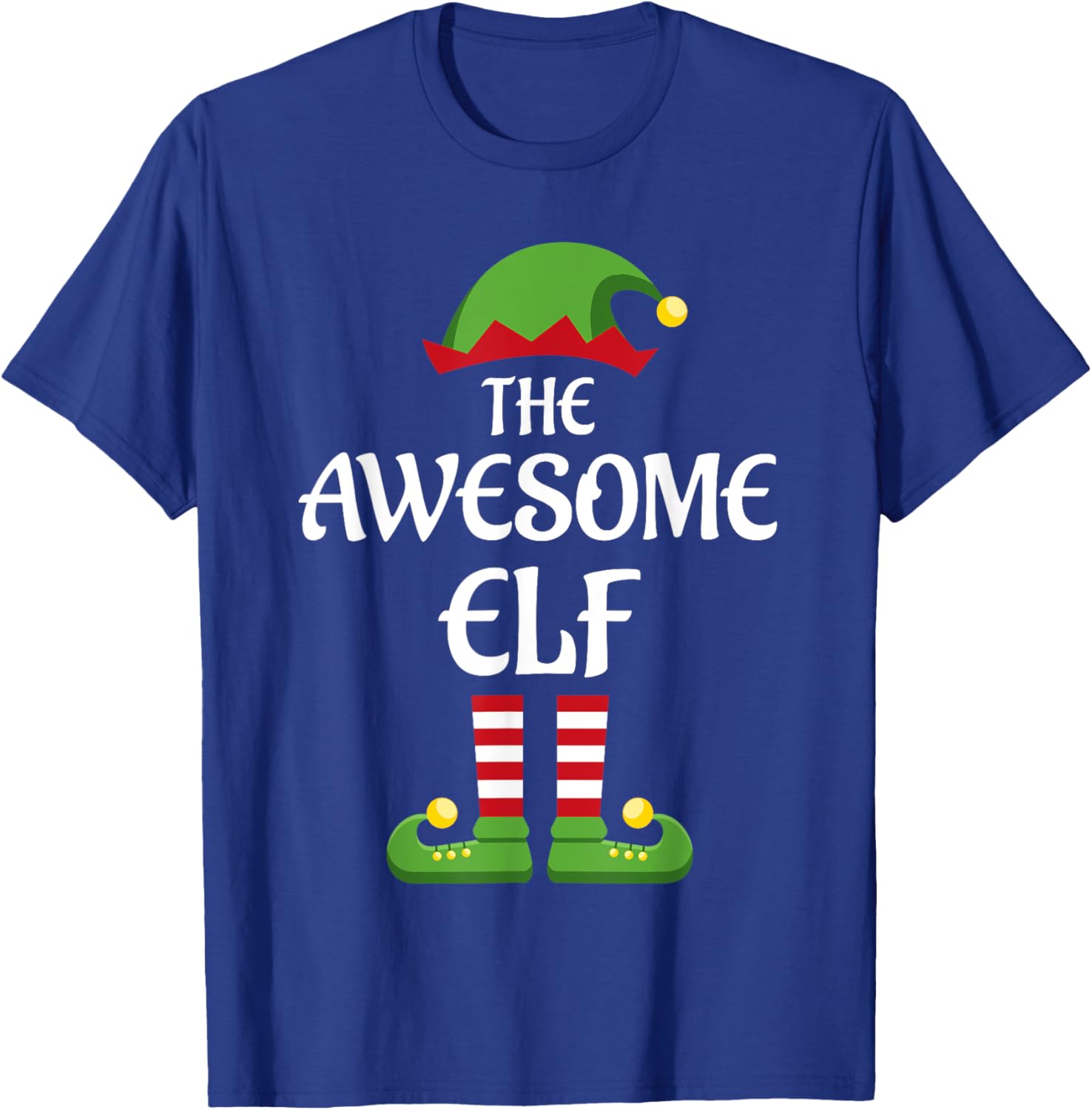 Awesome Elf Family Matching Group Christmas T-Shirt - T-Shirt | Royal