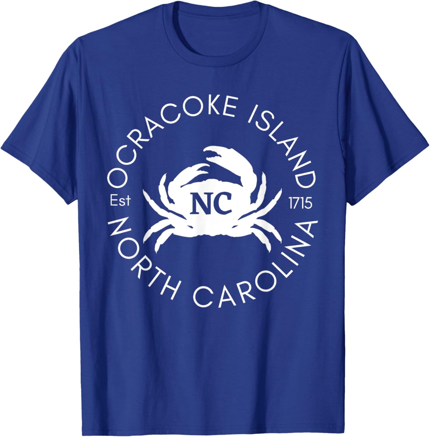 Ocracoke Island North Carolina Crab Beach Ocean Summer Men Women Kids T-Shirt - T-Shirt | Royal
