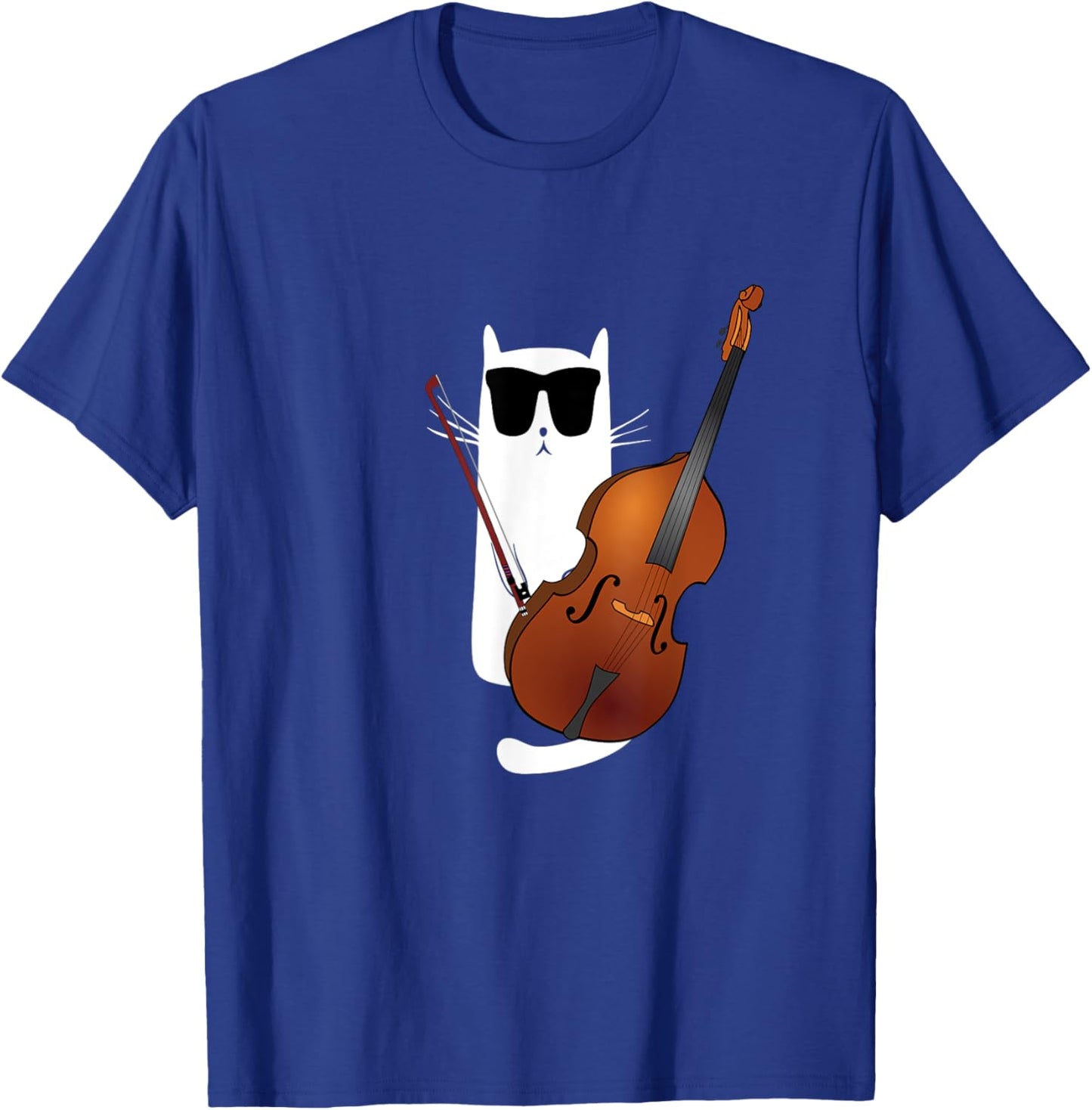 Funny Cat Wearing Sunglasses Playing Viola T-Shirt - T-Shirt | Royal