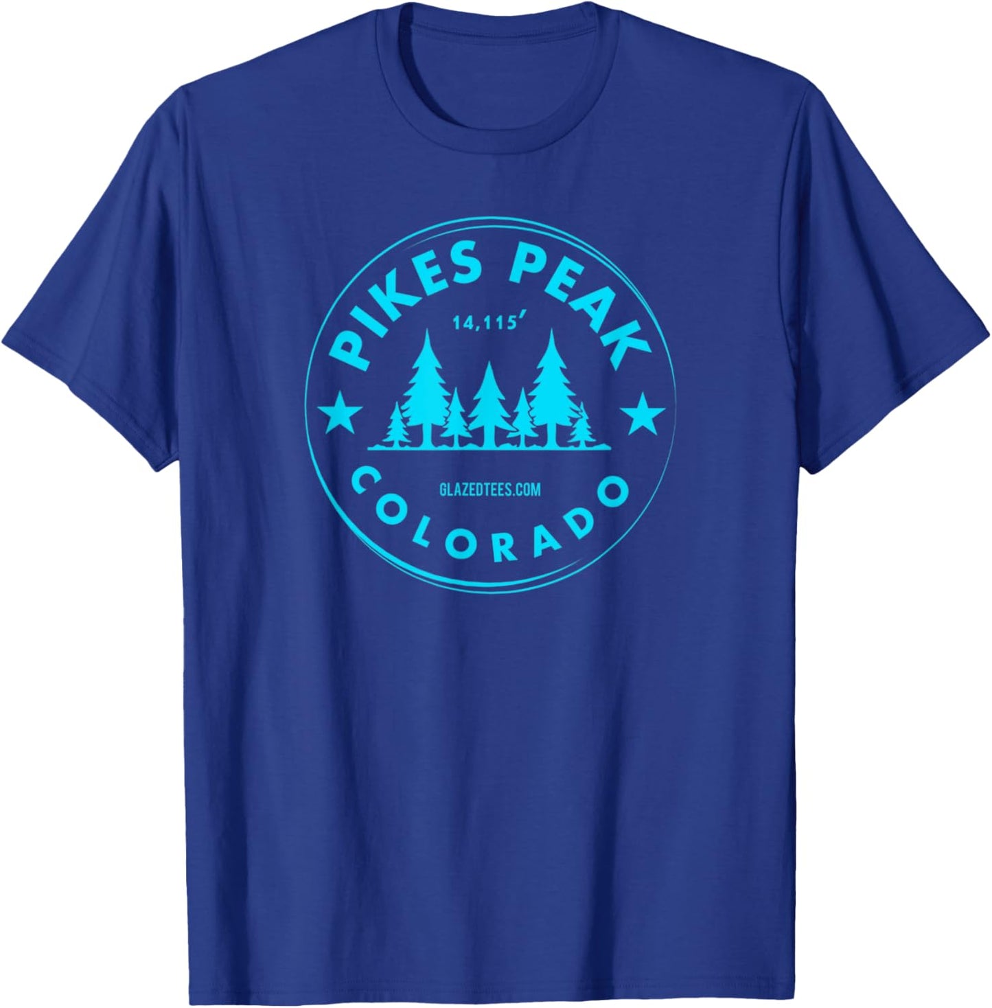 Pikes Peak Colorado – Mountain Forest CO Bluebird Day T-Shirt - T-Shirt | Royal