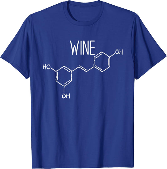 Wine Chemical Formula Organic Chemistry Wine Molecule T-Shirt - T-Shirt | Royal