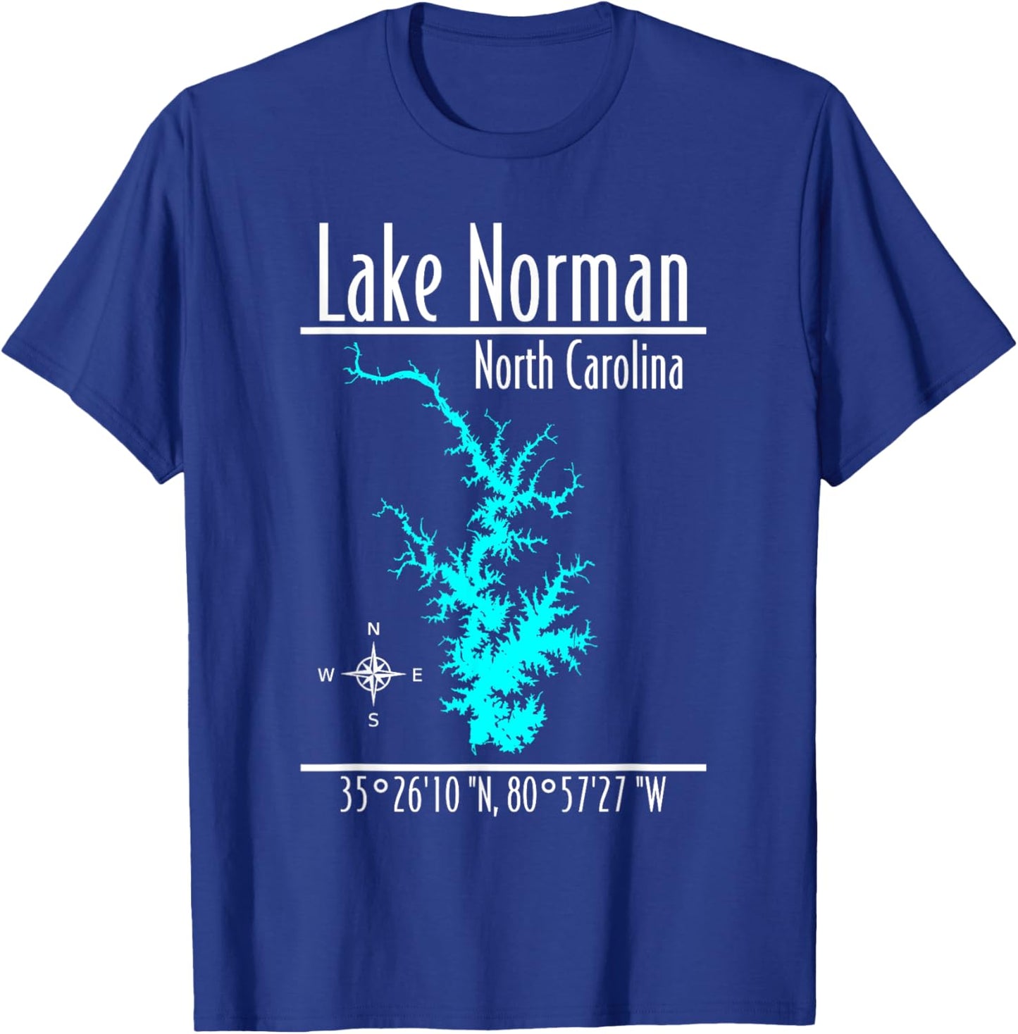 Modern Lake Norman, North Carolina T-Shirt - T-Shirt | Royal